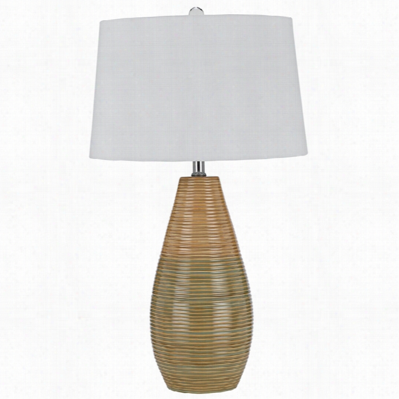 Contemporary Diego Wood Green Ceramic 27-inch-h Table Lamp Set Of 2