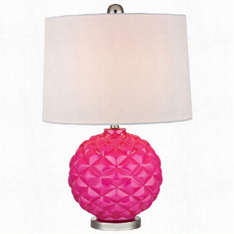 Contemporary Dimond Hot Pink Gla Ss 22-inch-h Accent Table Lamp