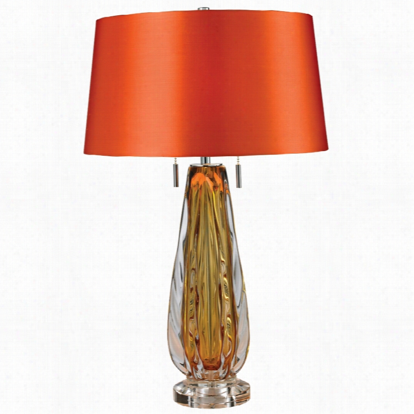 Contemporary Dimond Modena Amber Free Blown Glass 26i-nch-h Table Lamp