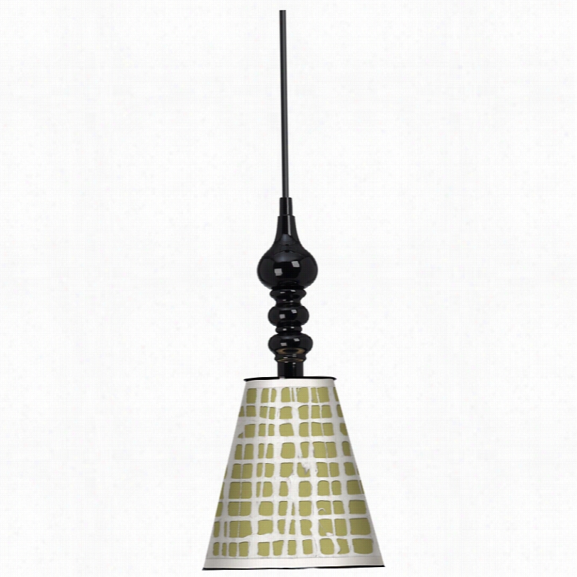 Contemporary Ecru Screenlinen 7 1/2-inch-w Black Mini Pendant