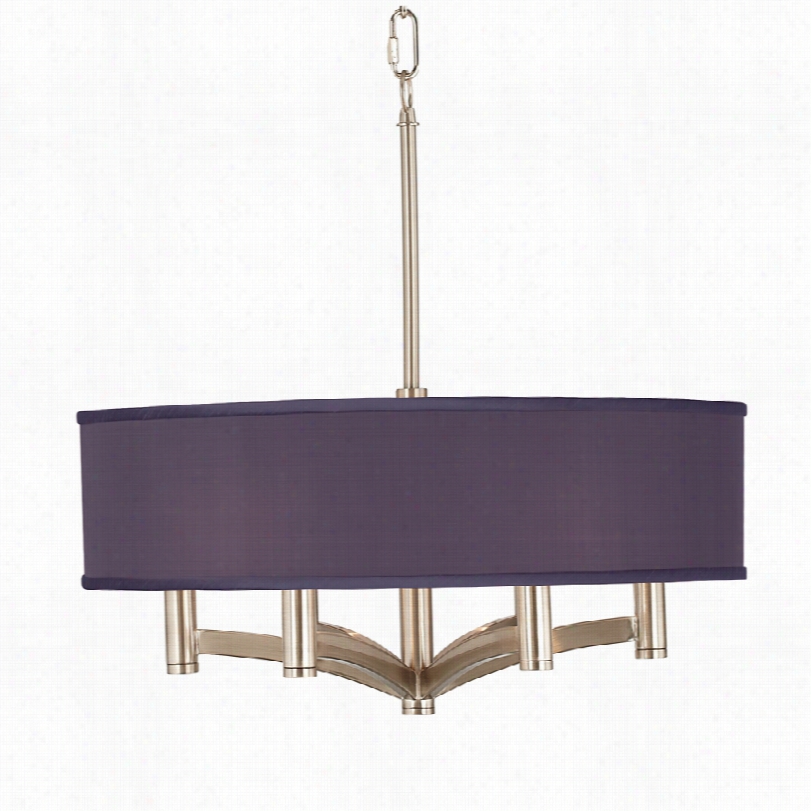 Contemporary Eggplant Drum Sade Ava 20-inch-w Pendant Chandelier