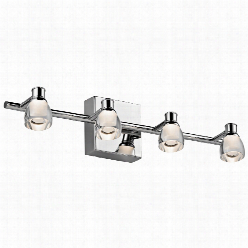 Contemporary Elan Haisle  Clear Acrylic Chrome 4-light Lled Bath Light