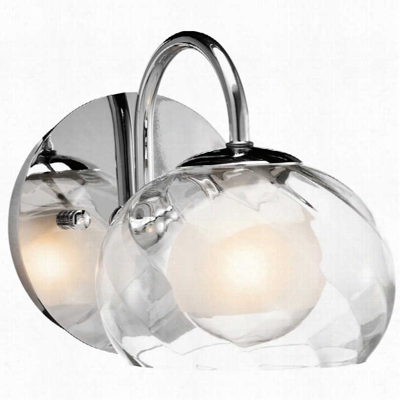 Contemporary Elan Niu Chrome And Optic Glass -inch-h Wall Sconce