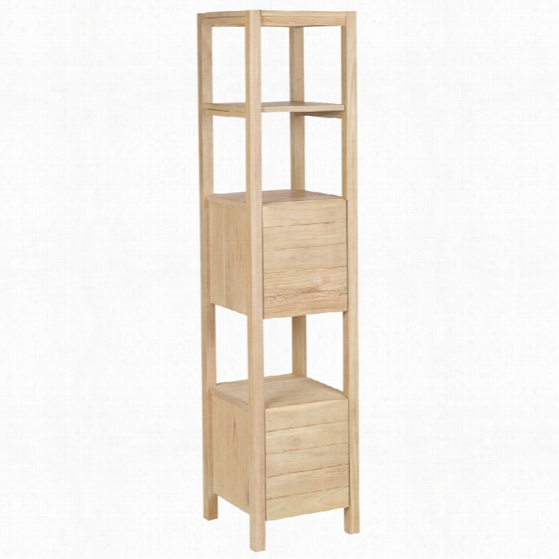 Contemporary Eeleagnce 3 Sheles Natural Wood Verticao Shelvong Unit