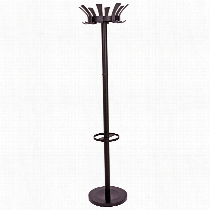 Contemporaay Elmira Black 16-peg 69 1/2-inch-h Coat Rack Umberlla Holder