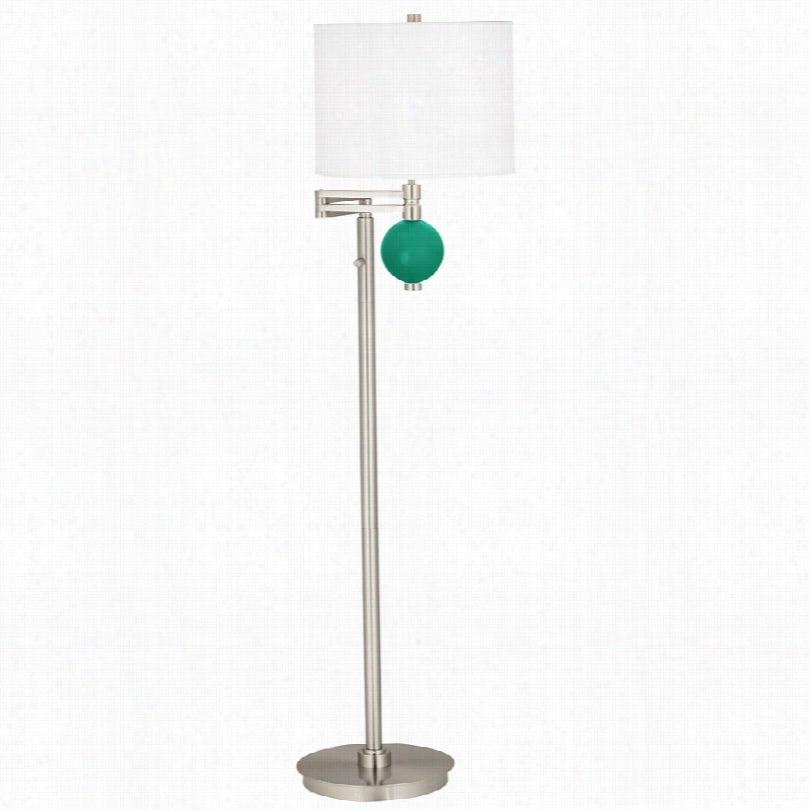 Contemporary Emearld Green Niko 58-incj-h Swing Arm Floor Lamp