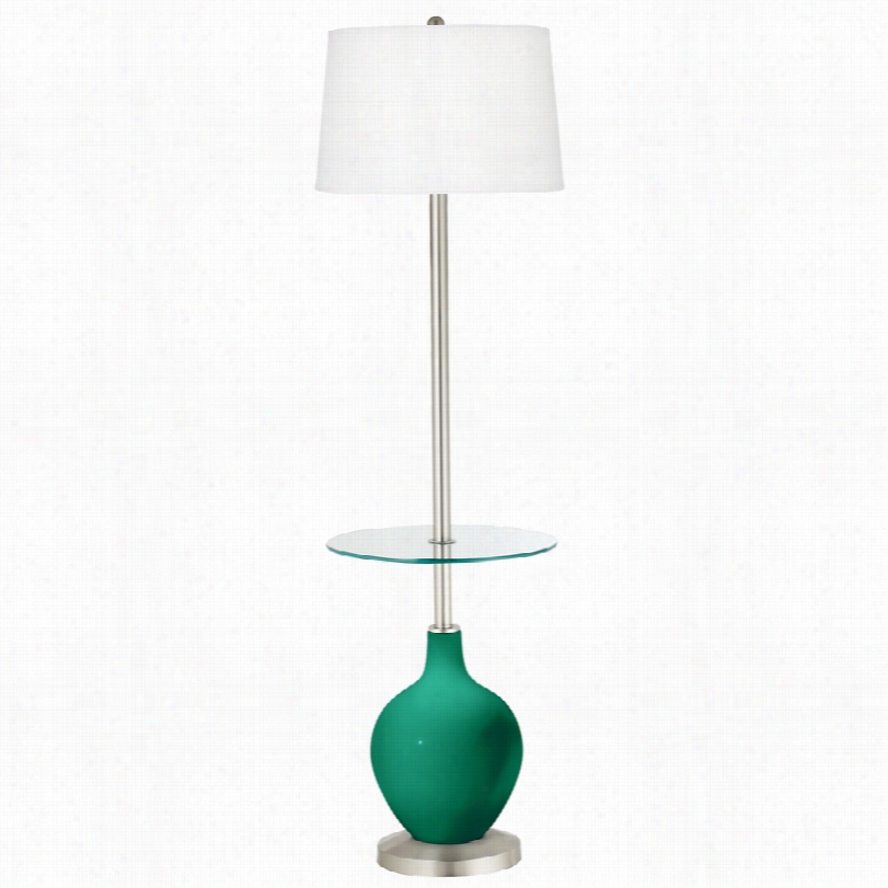 Contemporary Emerald Greeen Tray Table 59-inch-h Ovo Floor Lamp