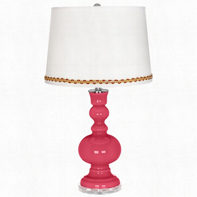 Contemporary Eros Pink Apohecary Able Lamp With Serpentine Trim