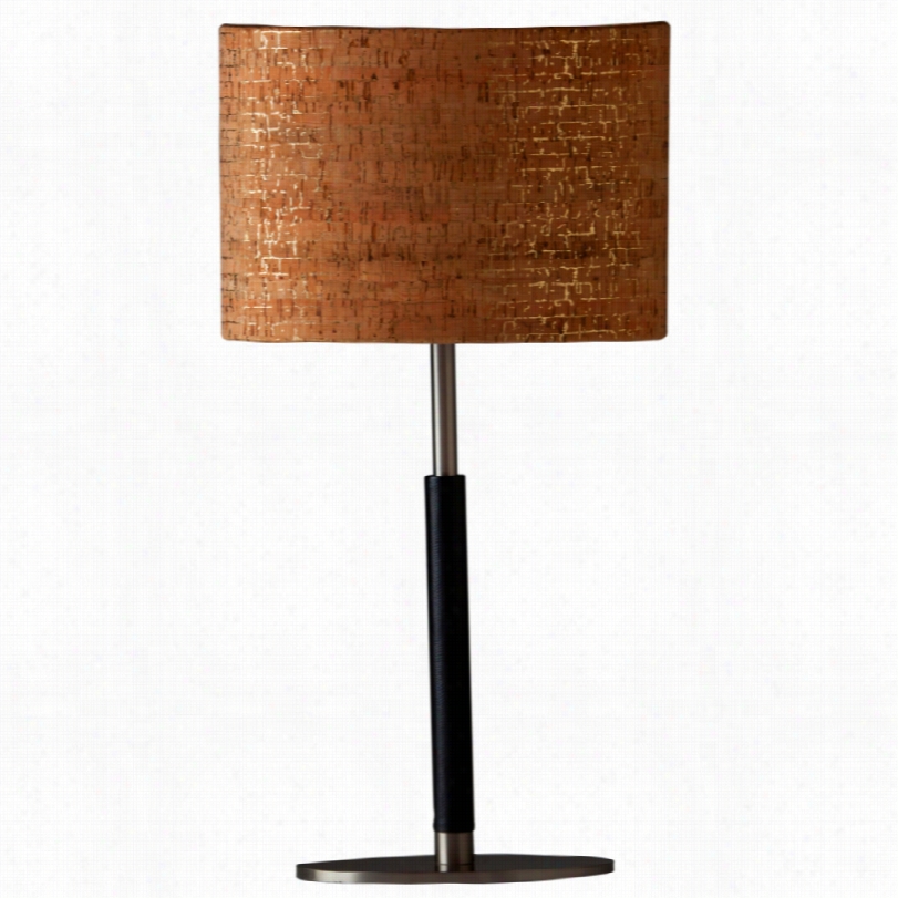 Contemporary Ethan Gold Bark Of The  Black Fuax Leather 21-inch-h Table Lamp