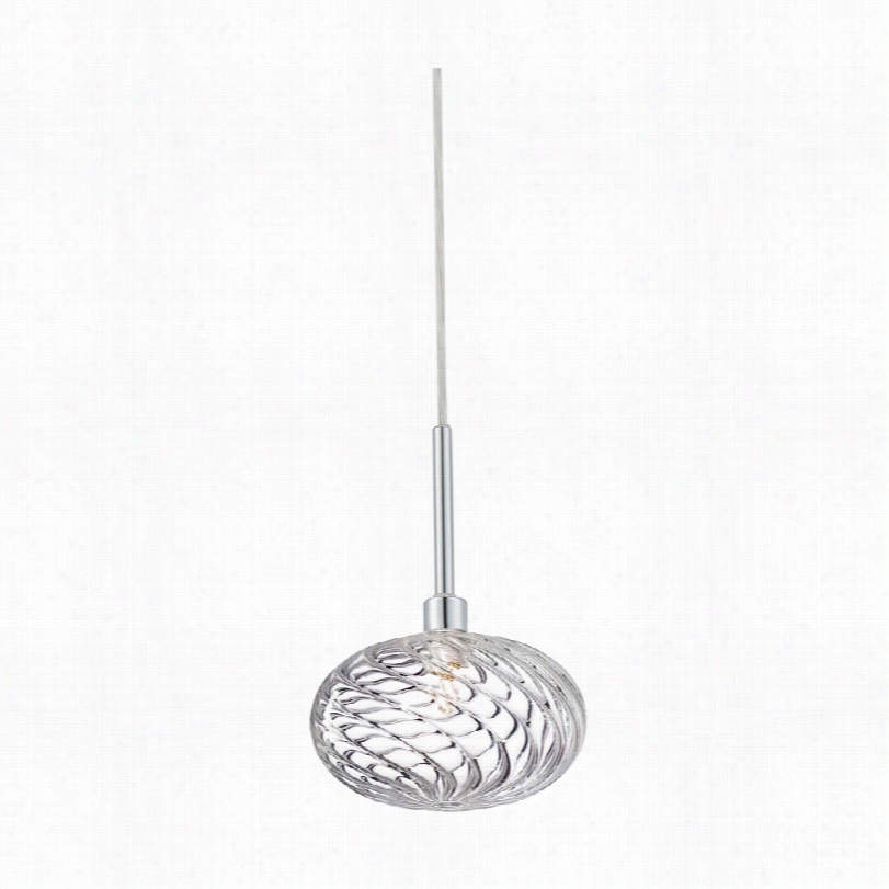 Contemporary Eurofase Spaina Chrome Clear Hand-lbown Mini Pendant