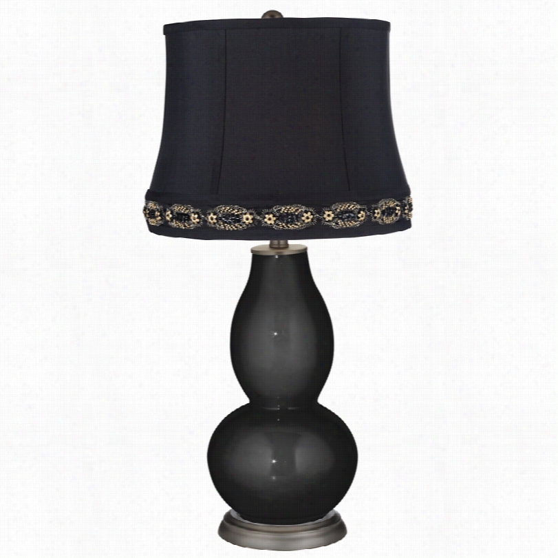 Contemporary Exclusive Tricorn Black Coupled Gourd Color + Plus Table Lamp