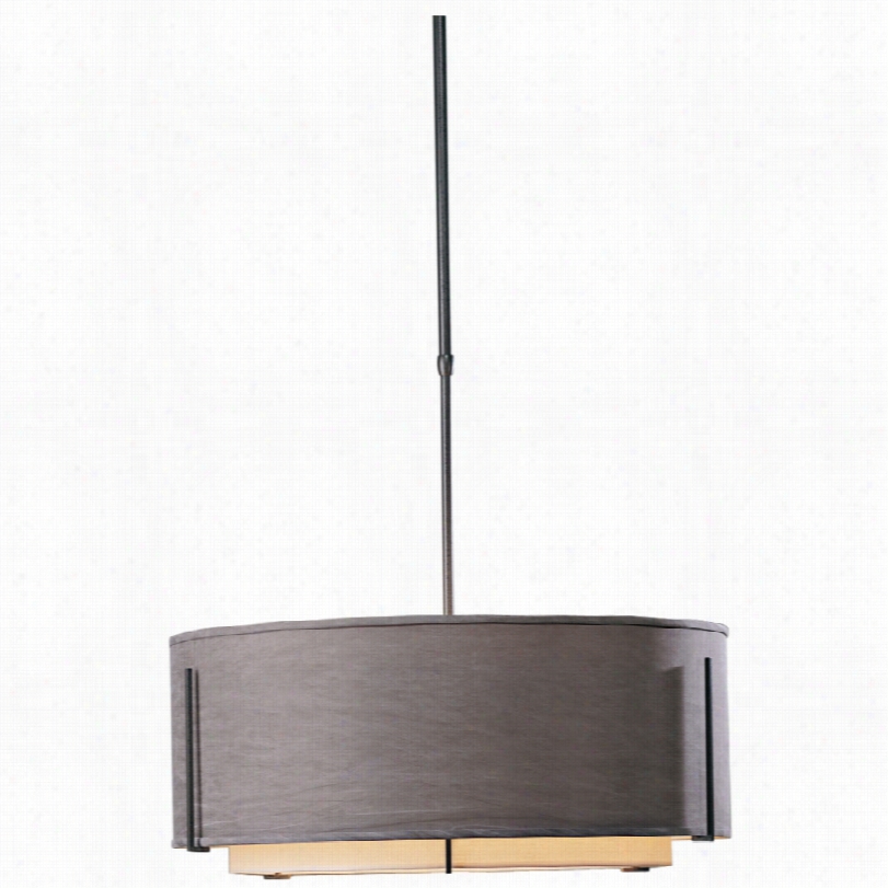 Contemporary Exos  Iron Duble Shade 28- Inch-w Hubbardton Forge Pendant