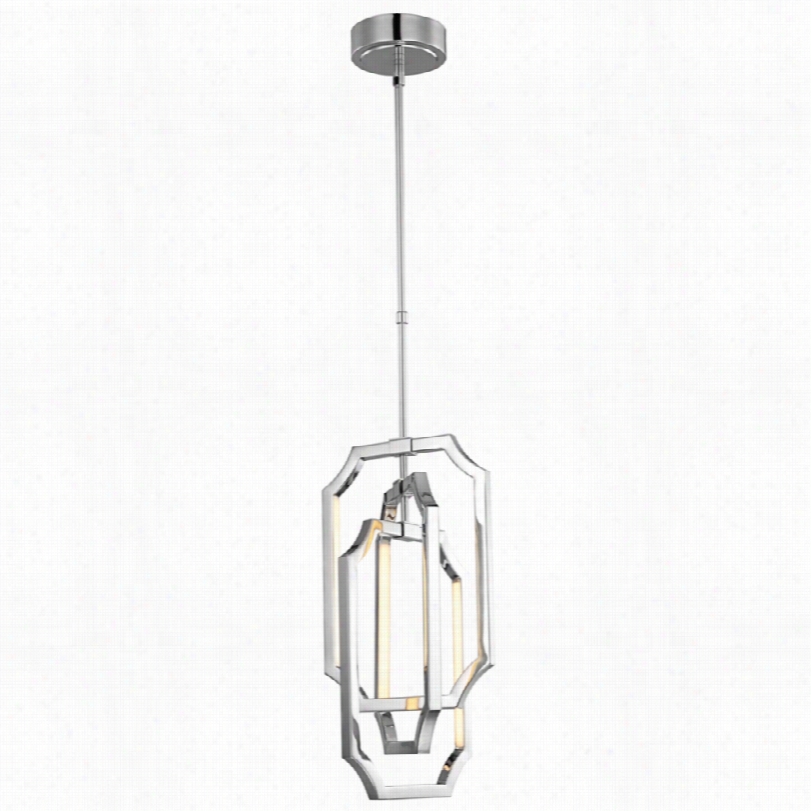 Contemporary Feiss Audrie Poished Nickel 10 1/4-inch-w Led Mini Pendant