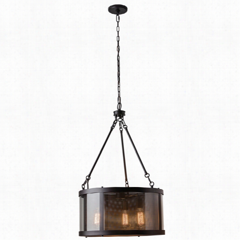 Contemporary Fesis Bluffton Oil-rubbed Bronze 20-inch-w Pendant Light