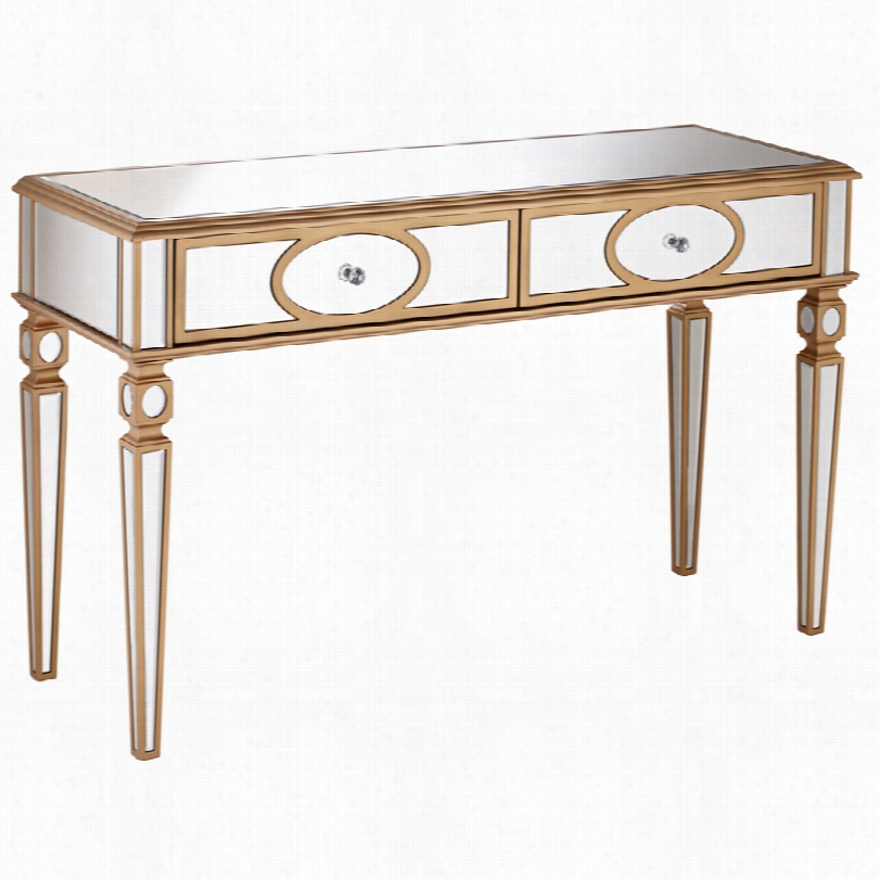 Contemporaryy Gaea 2-drawer Gold And Mirror 50 1/2-inch-w Console Table