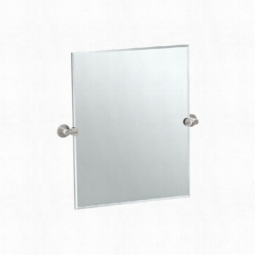 Contemporady Gatco Channel Satin Nickel Vanity Mirror-24x24