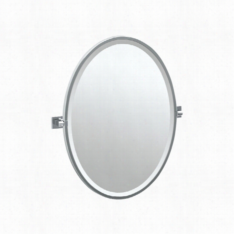 Contemporary Gatco Elevate Chrome Oval Wall Mirror-23 3//4x27 1/2