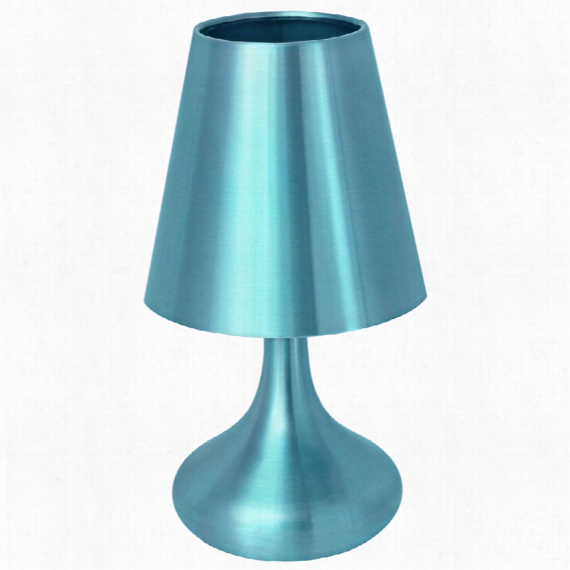 Contemporary Genie Brushed Blue 10 -inchh- Tuoch Desk Lamp