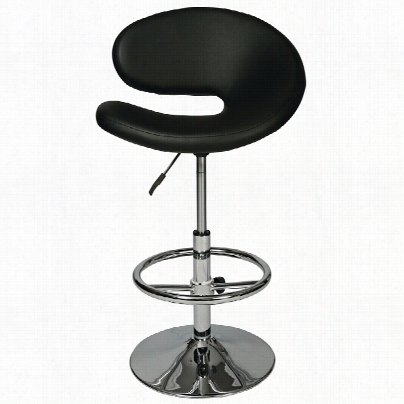 Contemporary Gibralter Black And Chrome 19-inch-w Adjustable Barstool