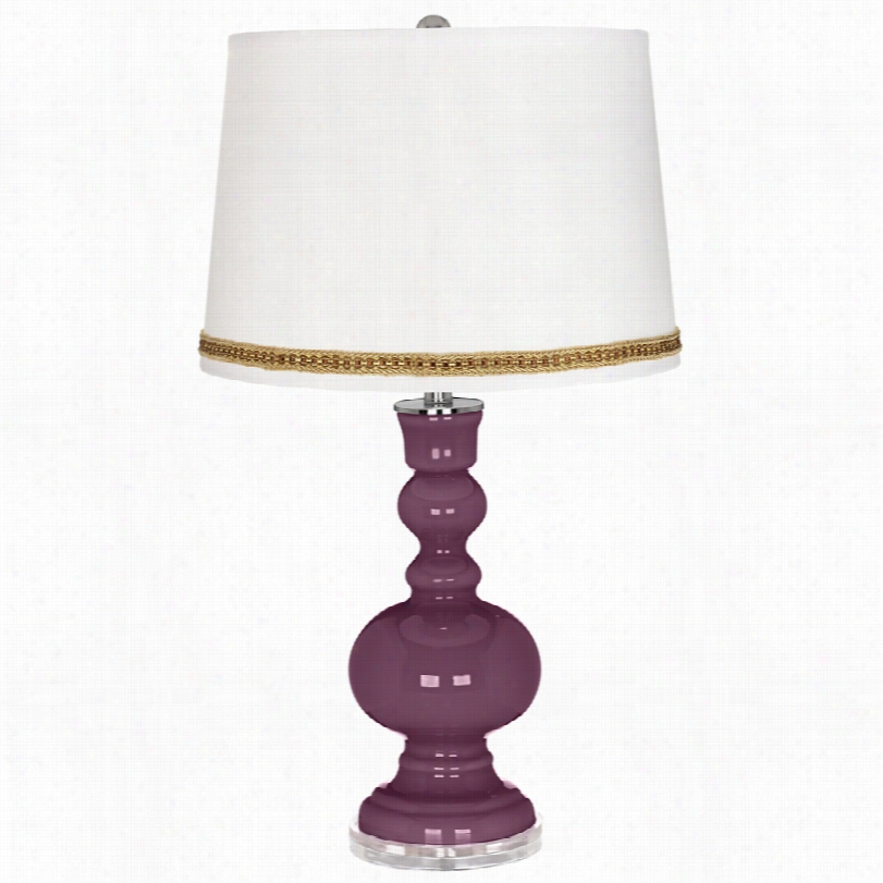 Contemporary Grape Harvest Apothecary Table Lamp With Braid Trim
