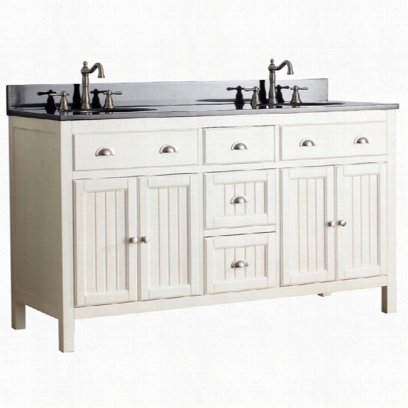 Contemporary Hamilton Modern Black Top Frenchh White Double Sink Vanity