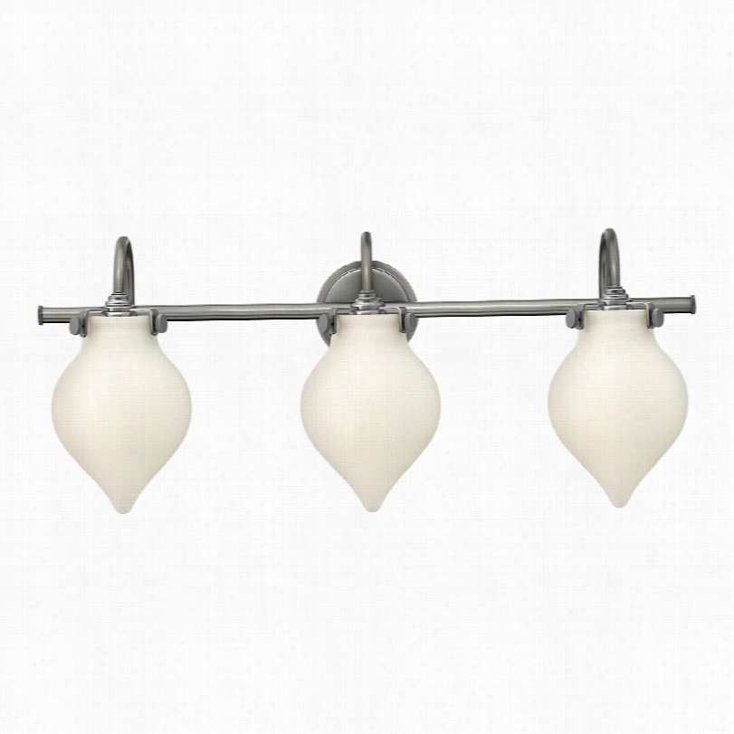 Contemporary Hiinkley Conngress Opal Glass Antique Nickel Bath Light