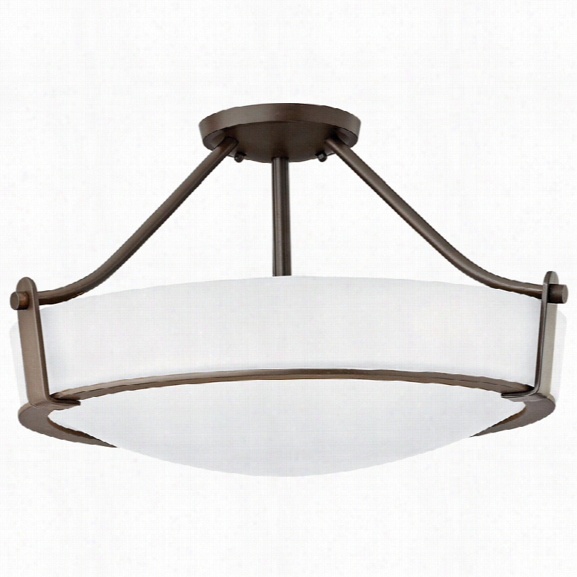 Contemporary Hinkley Hathaway 20 3/4""w Olde Bronze Etched Ceiling Light