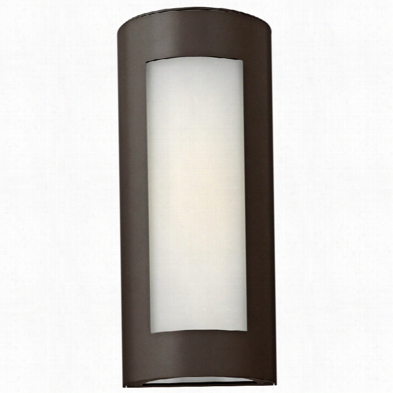 Contemporary Hinkley Solara Bronze Wkth White Shade Outdior Wall Sconce