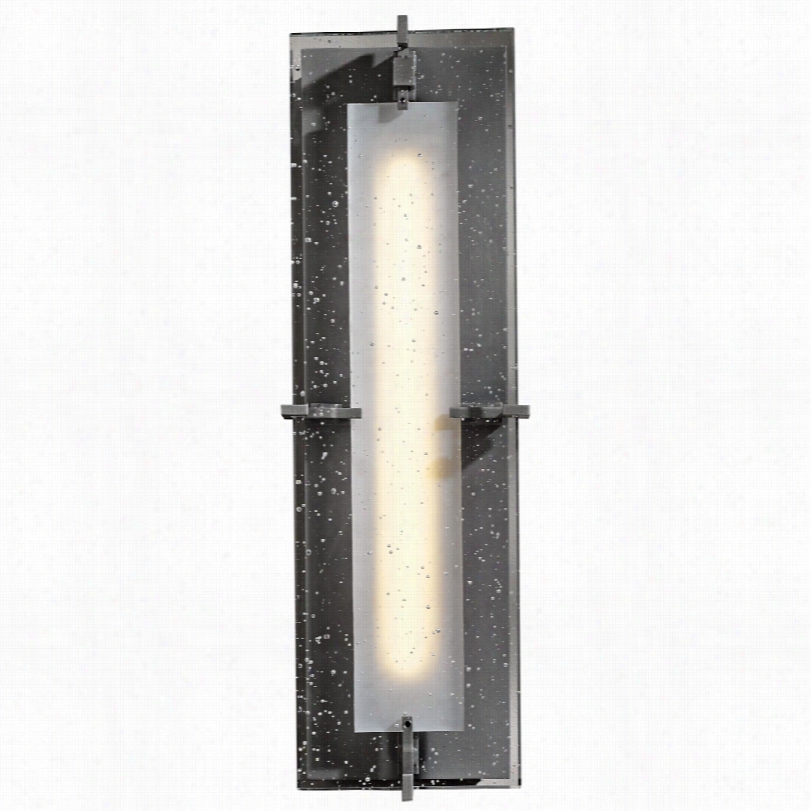 Contemporary Hubbartdon Forge Seeded Clear Glass Wall Sconce