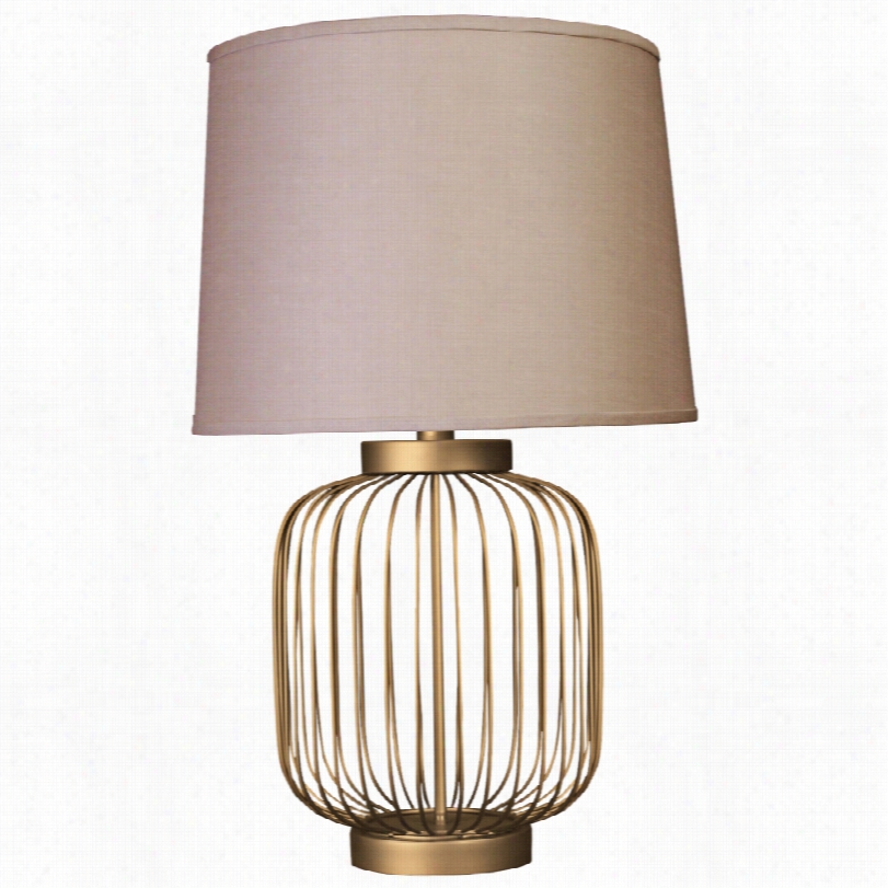 Contemporaryi Dalia Dull Gold Large Wire Cage Mettall 30-inch-h Table Lamp