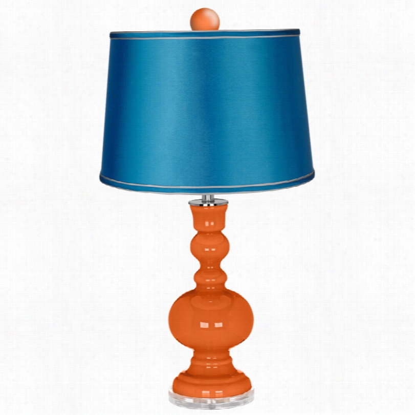 Con Temporary Invigorate With Satin Turquise Sh Ade Color  Plus Tab Le Lamp