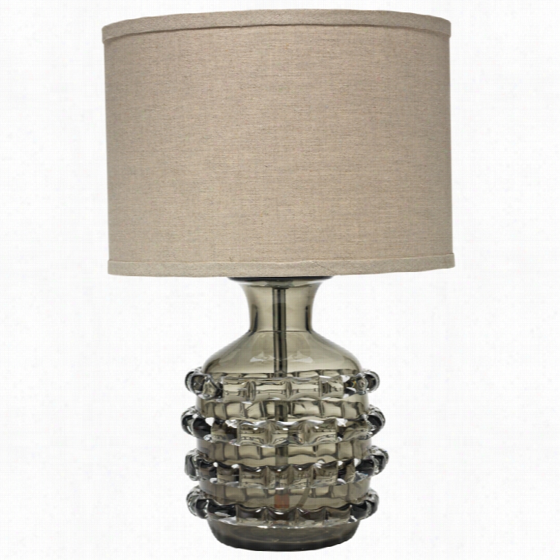 Contemporary Jamie Young Jug Ribbon Taupe Glass 20-inch-h Table Lamp