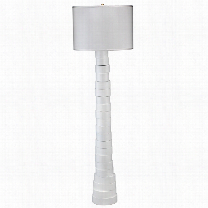 Contemporary Jamie Young White Stacked Animal Horn  Floor Lamp