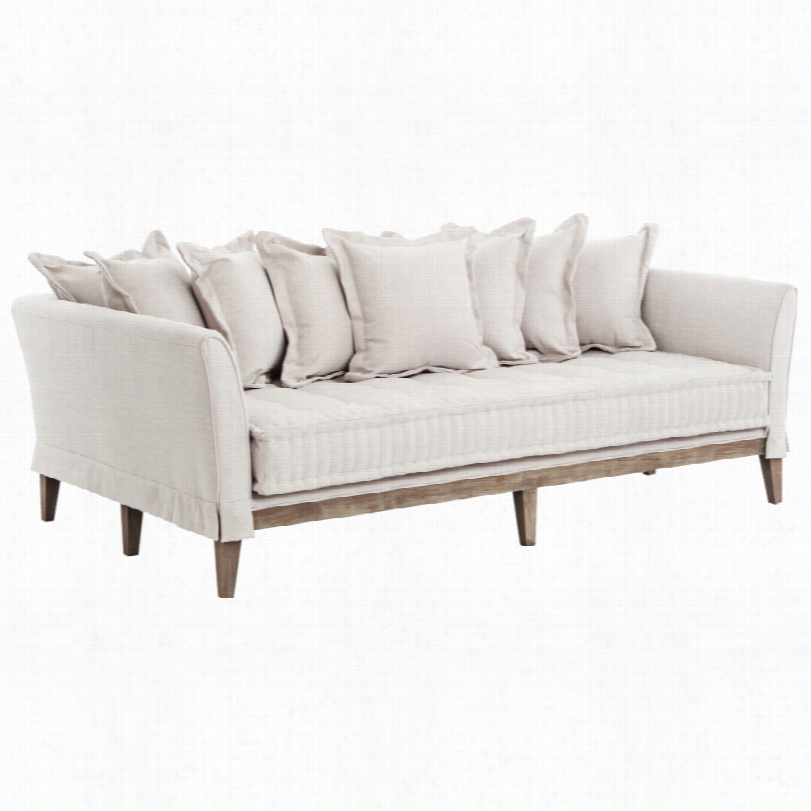 Contemporary Jennessa Lighht Sand Polyester Upholstered Day Bed