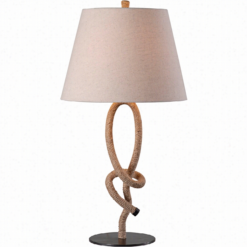 Contemporary Kenroy Home Lariaate Rope 28-inch-h Table Lamp