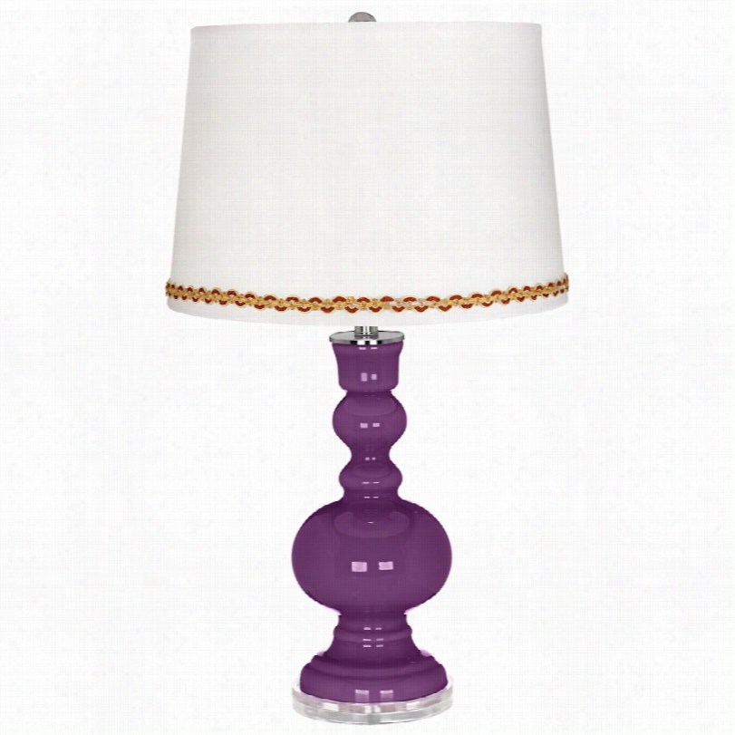 Contemporary Kimono Violet Apthecary Table Lamp With Seepentine Rebuke