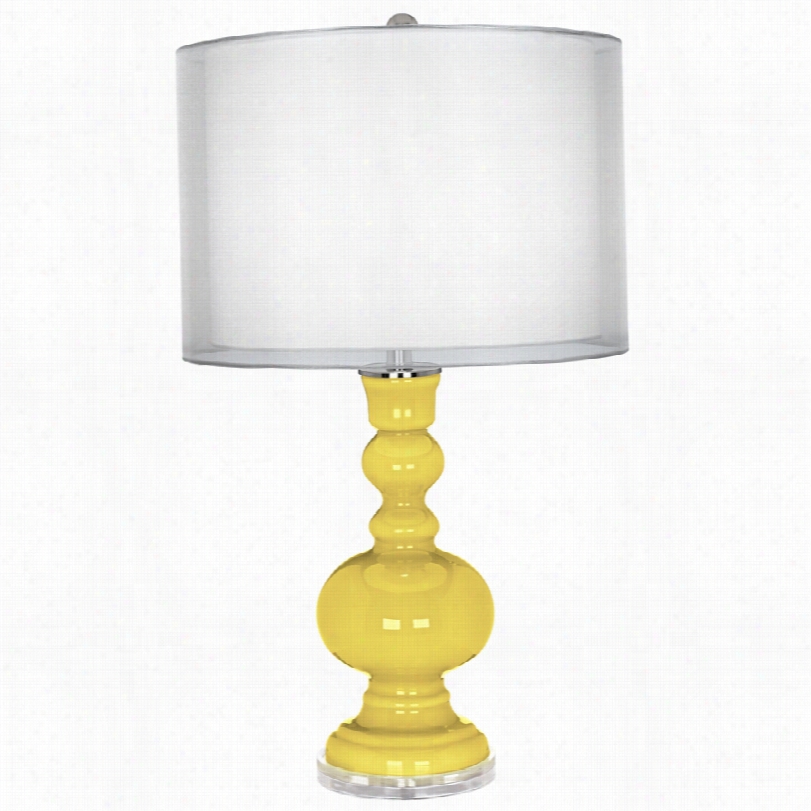 Contemporary Lemon Twist Sheer Doube Shade3 0-inch-h Table Lamp