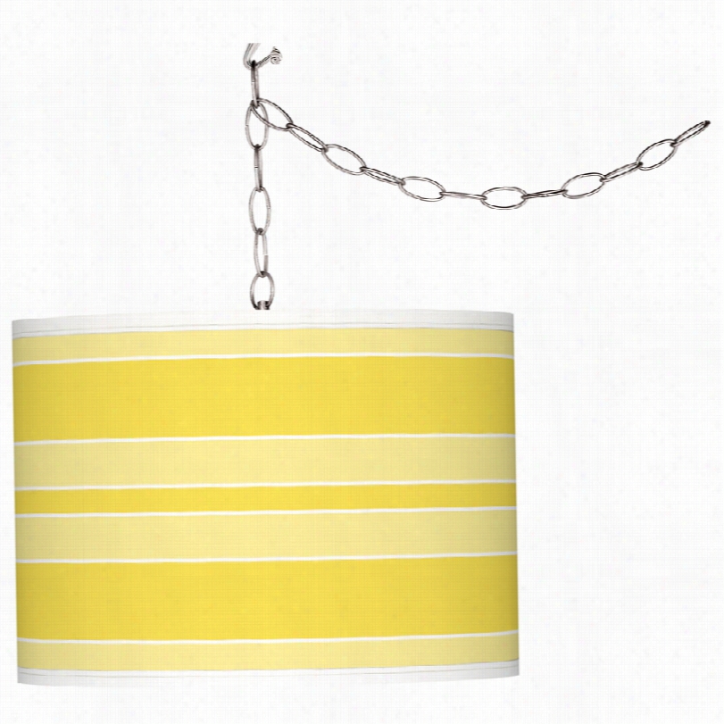 Contemporary Lemon Twist Stripe 13 1/2-inch- Giclee Glow Swag Hanging Appendage