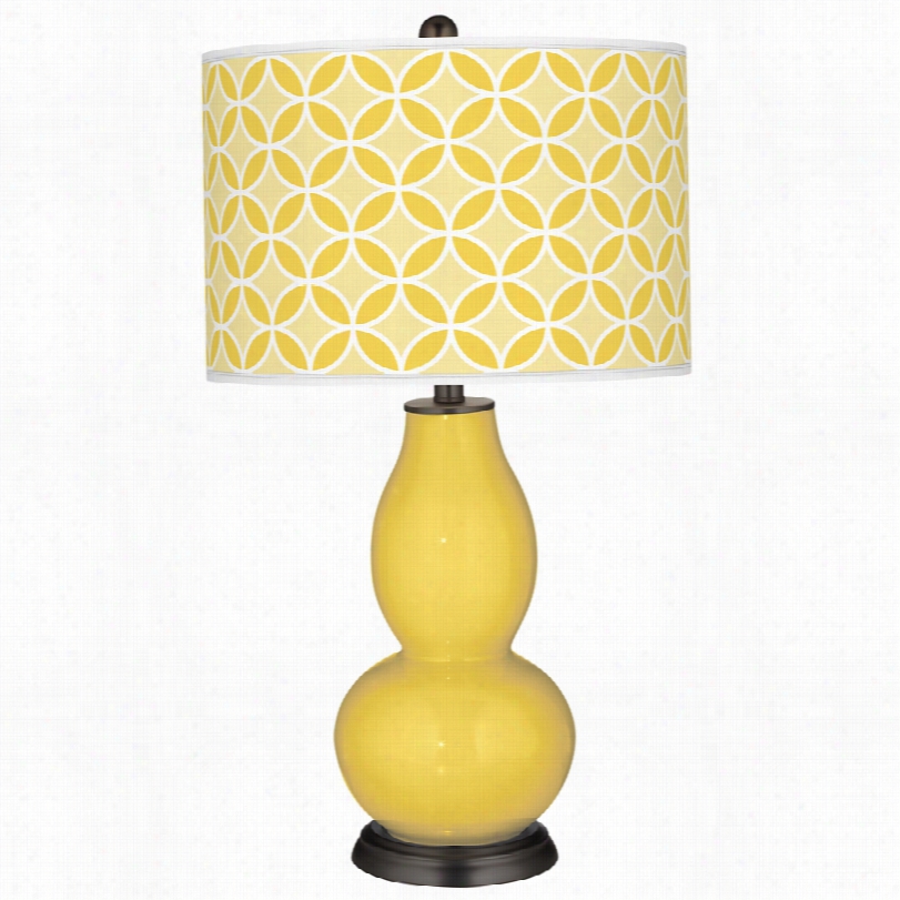 Contemporary Lemon Zest With Circle Rings Art Shade Color Plus Stand  Lamp