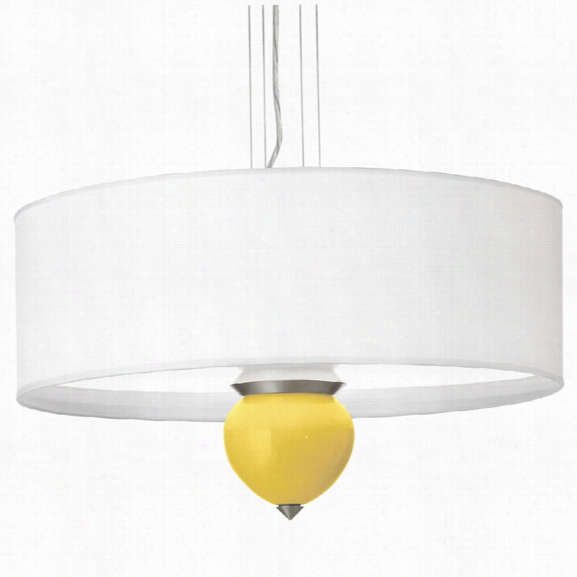 Contemporary Lemon Zest Yelllow Leo Glass 24-inch-w Pendant Chandelier