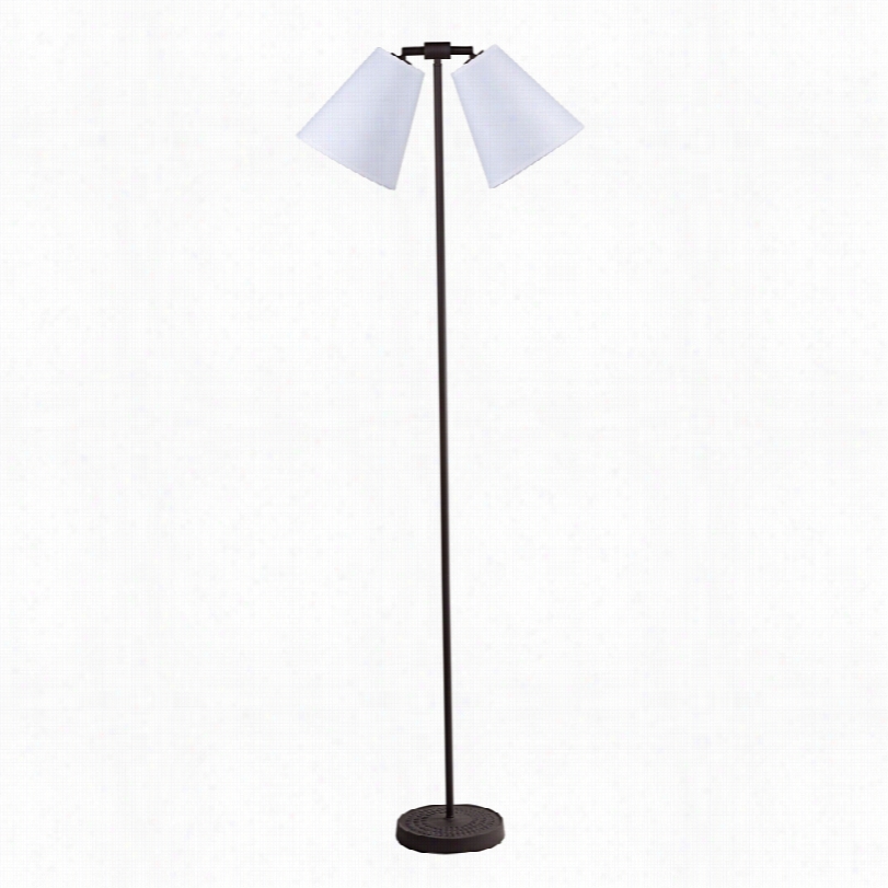 Contemporary Lights Up! Zoe Twin White Thread Of Flax Floor Lamp