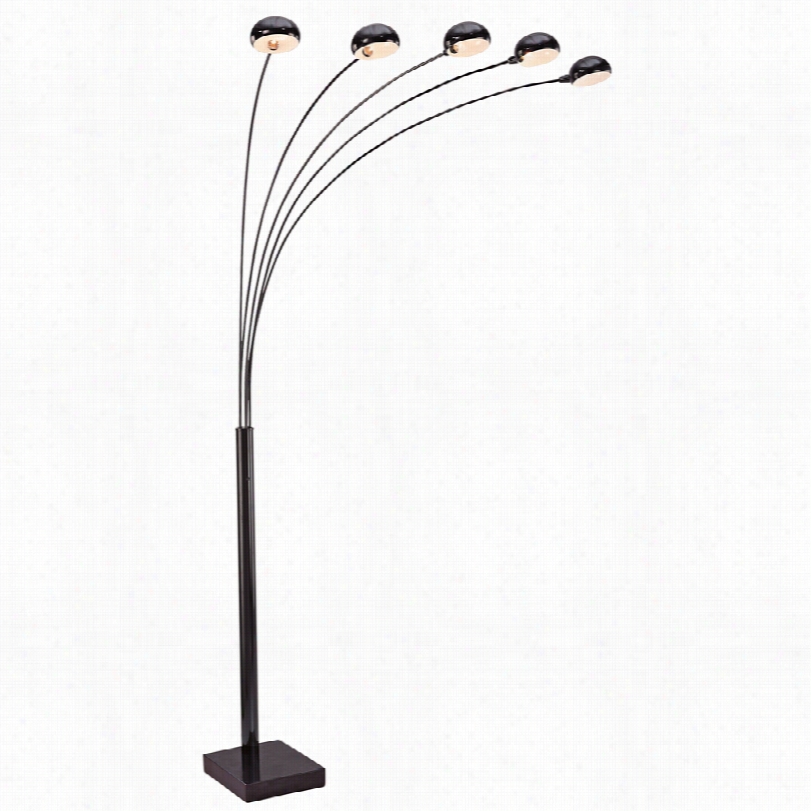 Contemporary Lite Source 5-arm Black Metal 95-inch-h Arc Fllor Lamp