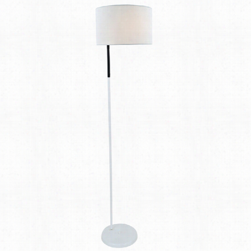 Contemporary Lite Source Gillian White Metal Floor Lamp