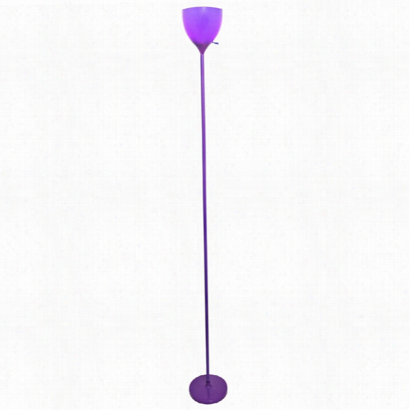 Contemporary Lite Sourcet Erran Purple Metal Torchiere Floor Lammp