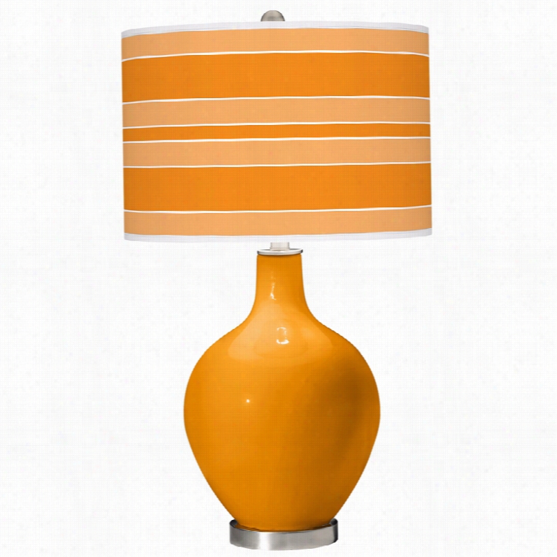 Contemporary Mango Bold Srtipe Shade 28 1/2-inch-h Ovo Table Lamp