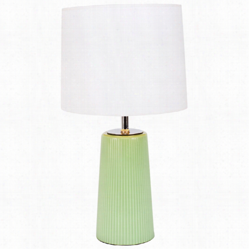 Contemporary Martha Apple Glass Table Lamp With White And Gold Shade