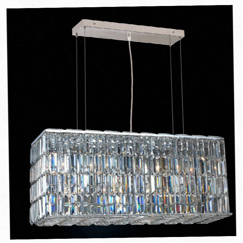 Contemporary Maxim 32"" Wide Chrome 8-light Island Pendant