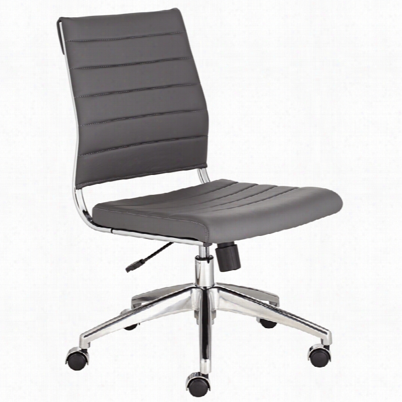 Contemporary Medina A Rmless Gray Low Back Office Chair