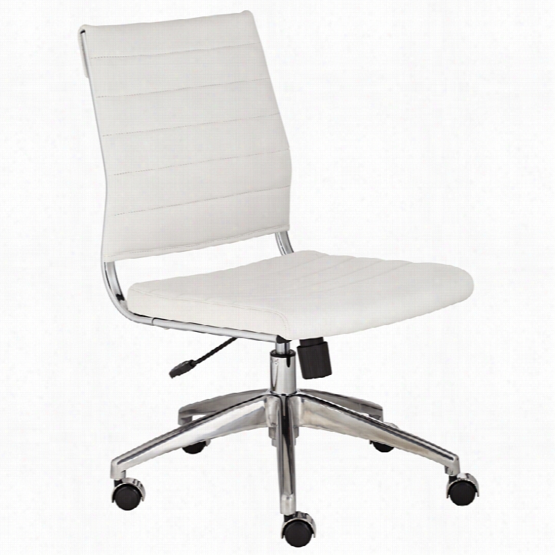 Contemporary Medina Armleess White Low Back Office Chair