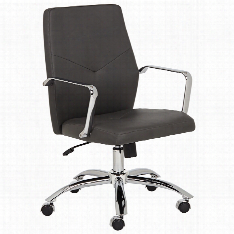 Contemporary Milton Gray Leatherette Low Back Aadjustable Office Chair